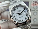 WKD Factory Rolex Datejust 3235 Movement 41mm 126331 Roman Numerals Markers White Face Oyster Band Watch